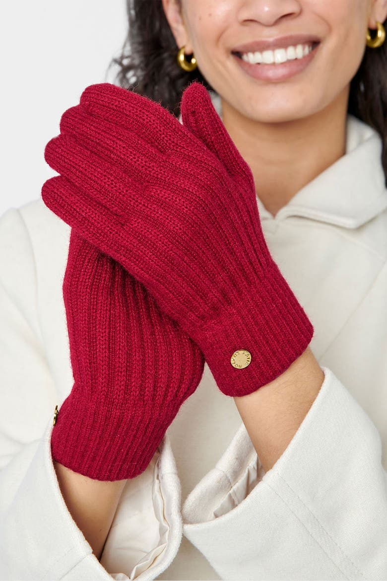 Knitted Gloves, Alternate, color, RED
