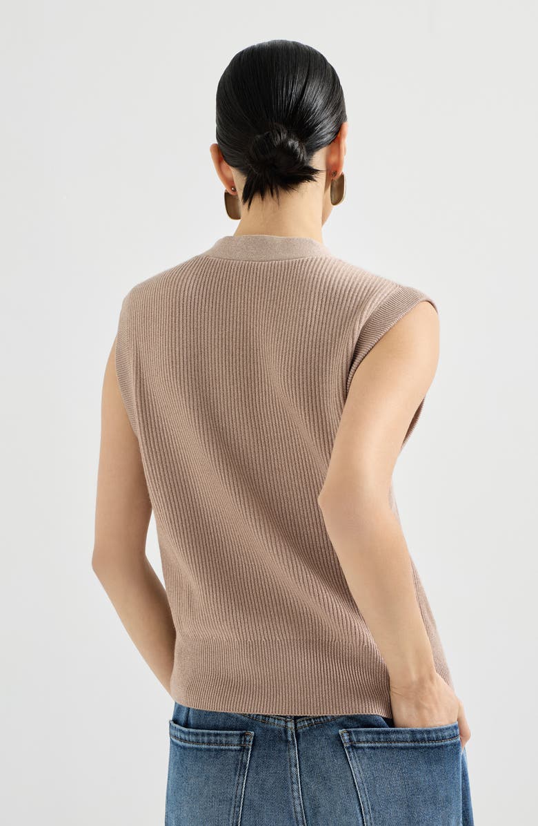 Brunello Cucinelli Cashmere knit vest, Alternate, color, Light Brown