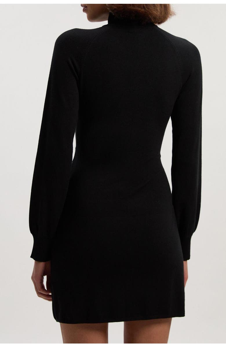 Karen Millen Viscose Blend Popper Knit Mini Dress, Alternate, color, Black