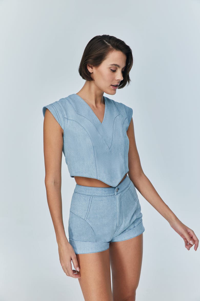 Marvel V Neck Top, Alternate, color, EVER BLUE