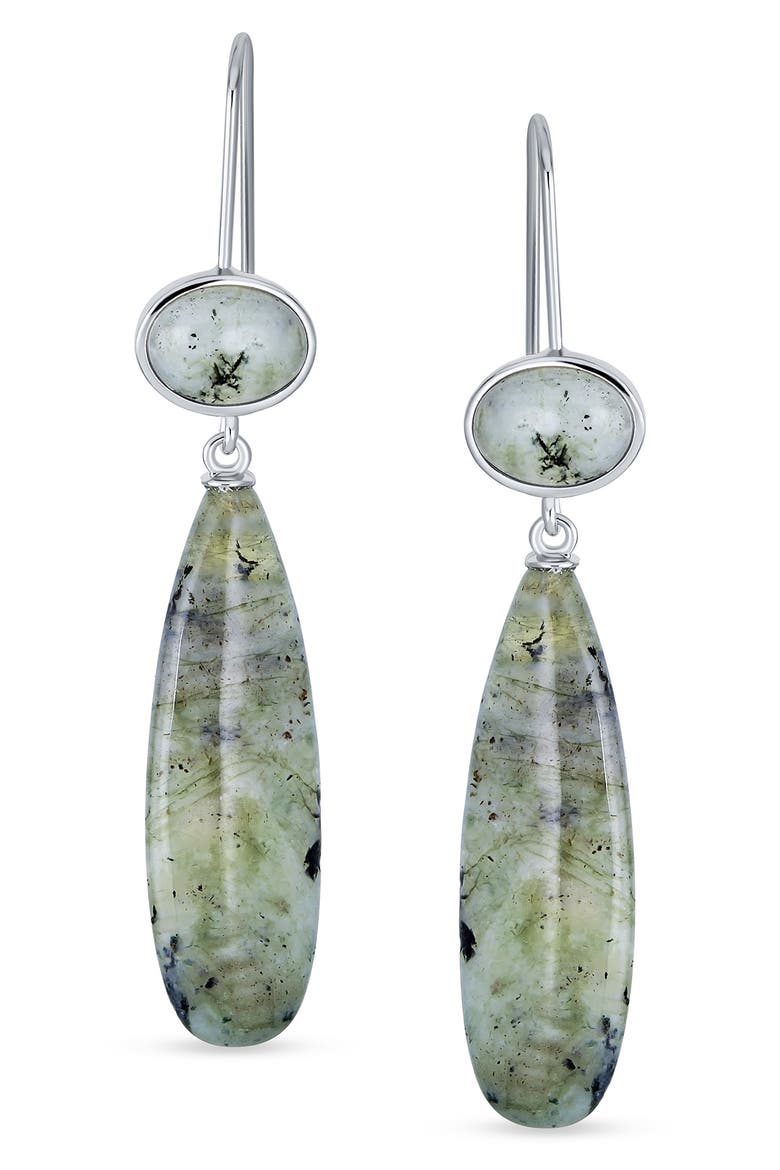 Gemstone Drop Earrings, Main, color, GREY