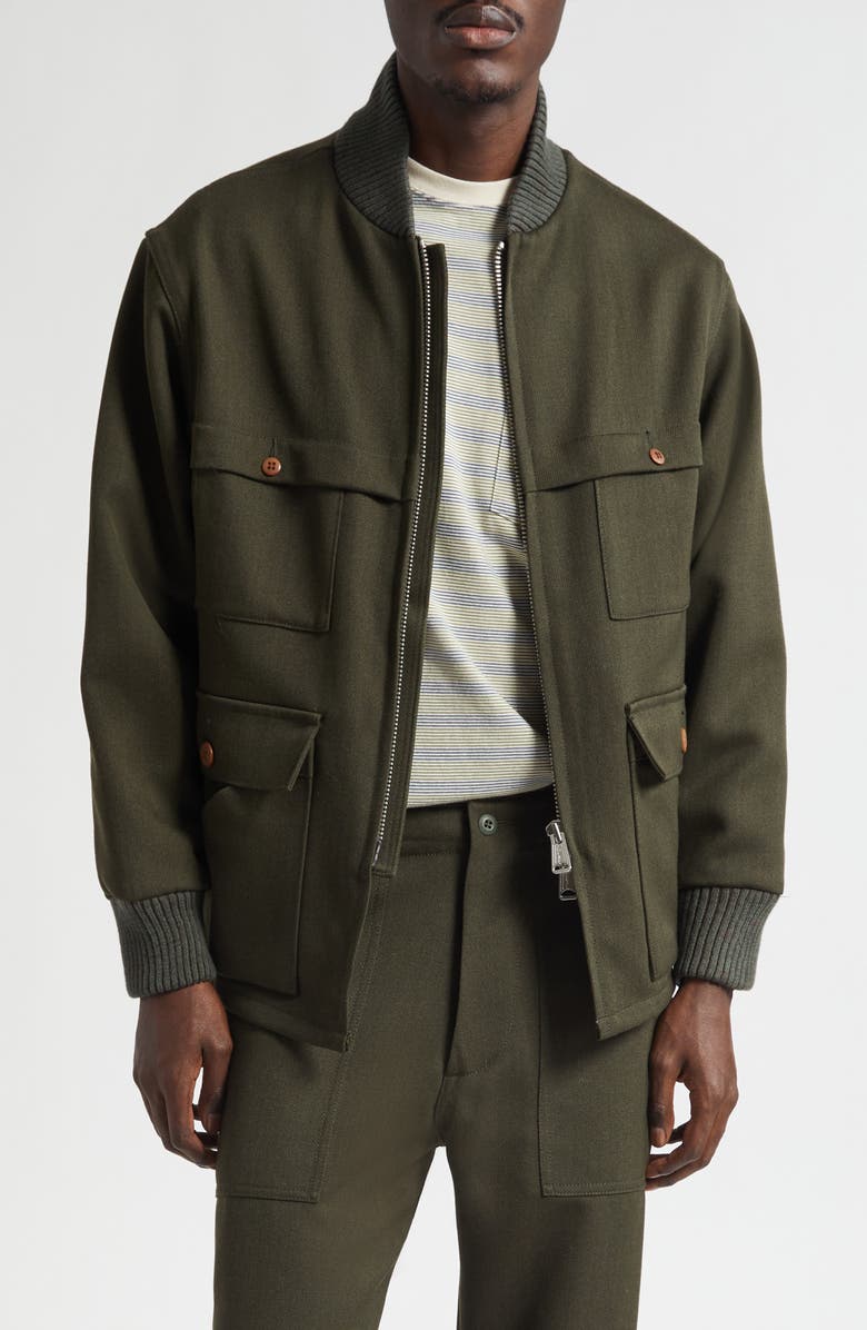 BEAMS Fielder Wool Jacket, Main, color, Green