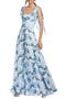 Pearl Floral Chiffon Maxi Cocktail Dress