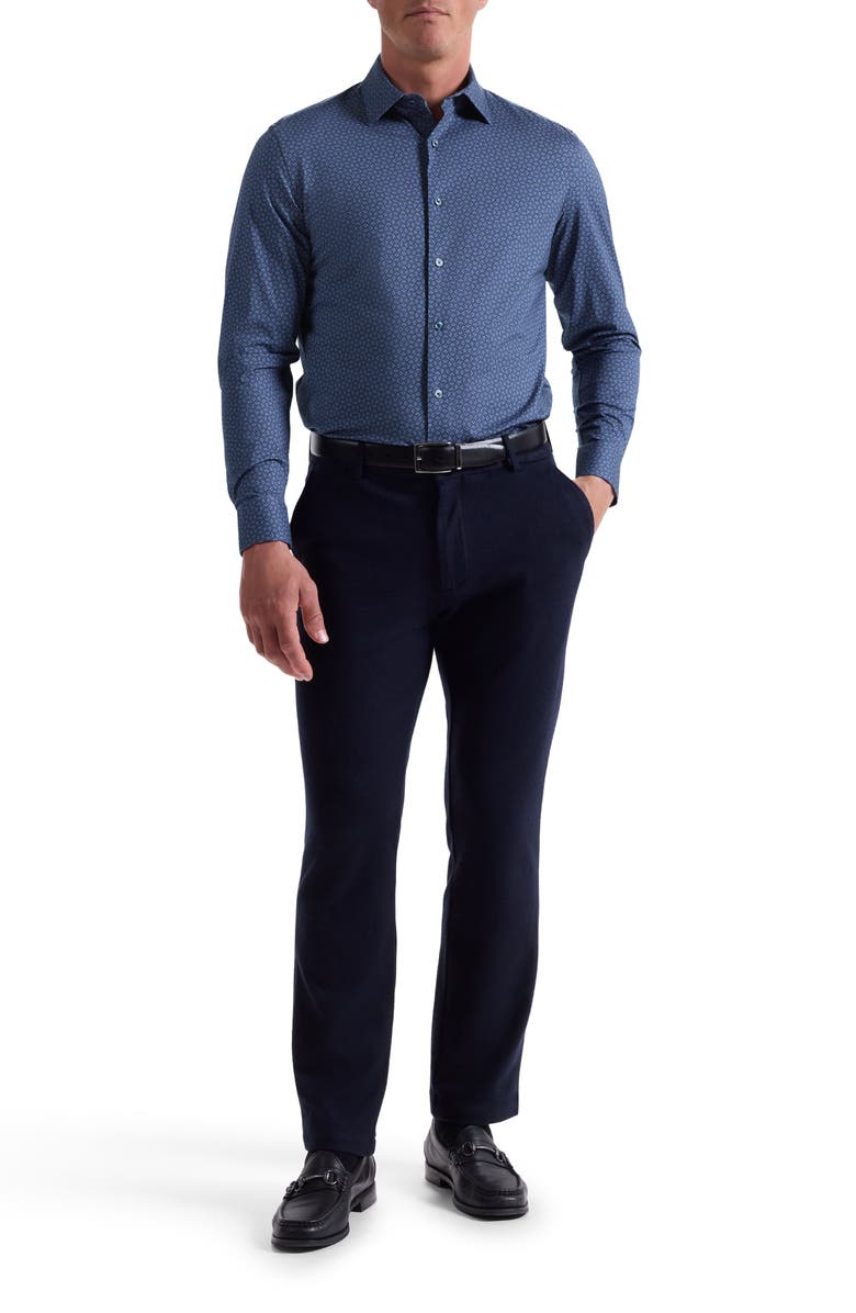 Bugatchi James OoohCotton<sup>®</sup> Floral Button-Up Shirt, Alternate, color, Night Blue