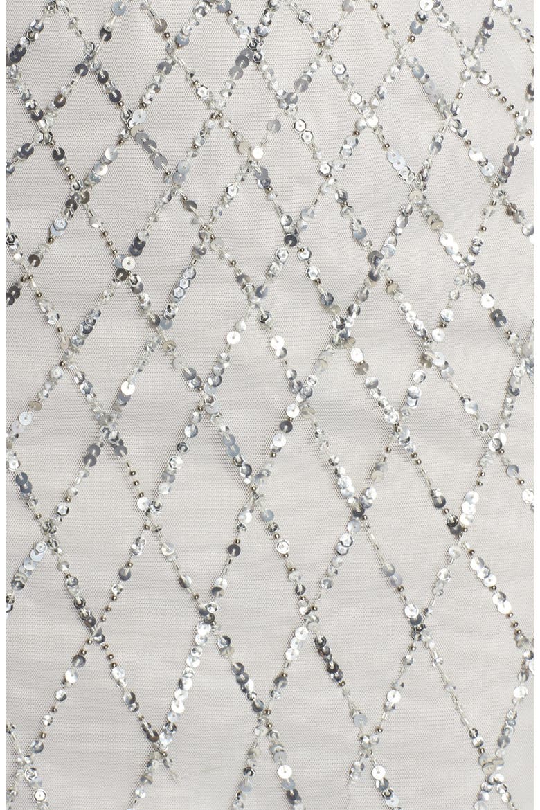 Embellished Blouson Sheath Dress, Alternate, color, SILVER