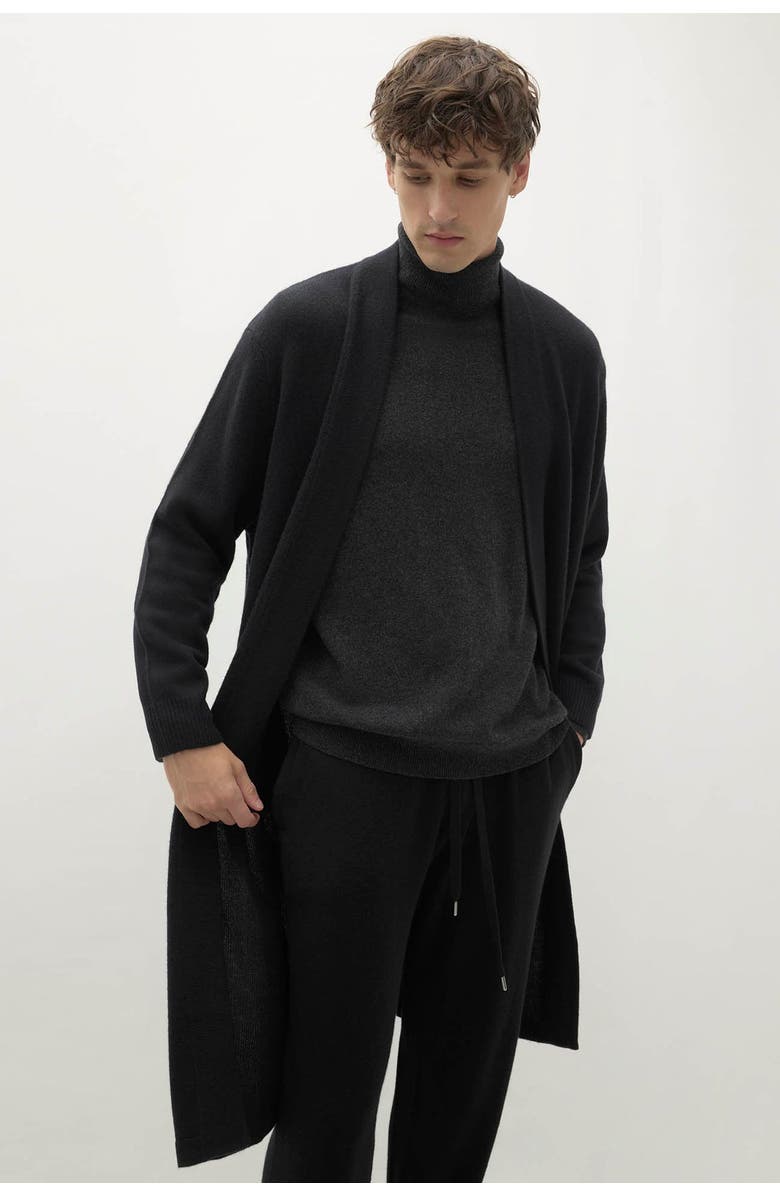 NAKED CASHMERE Angus Cashmere Robe, Alternate, color, Black