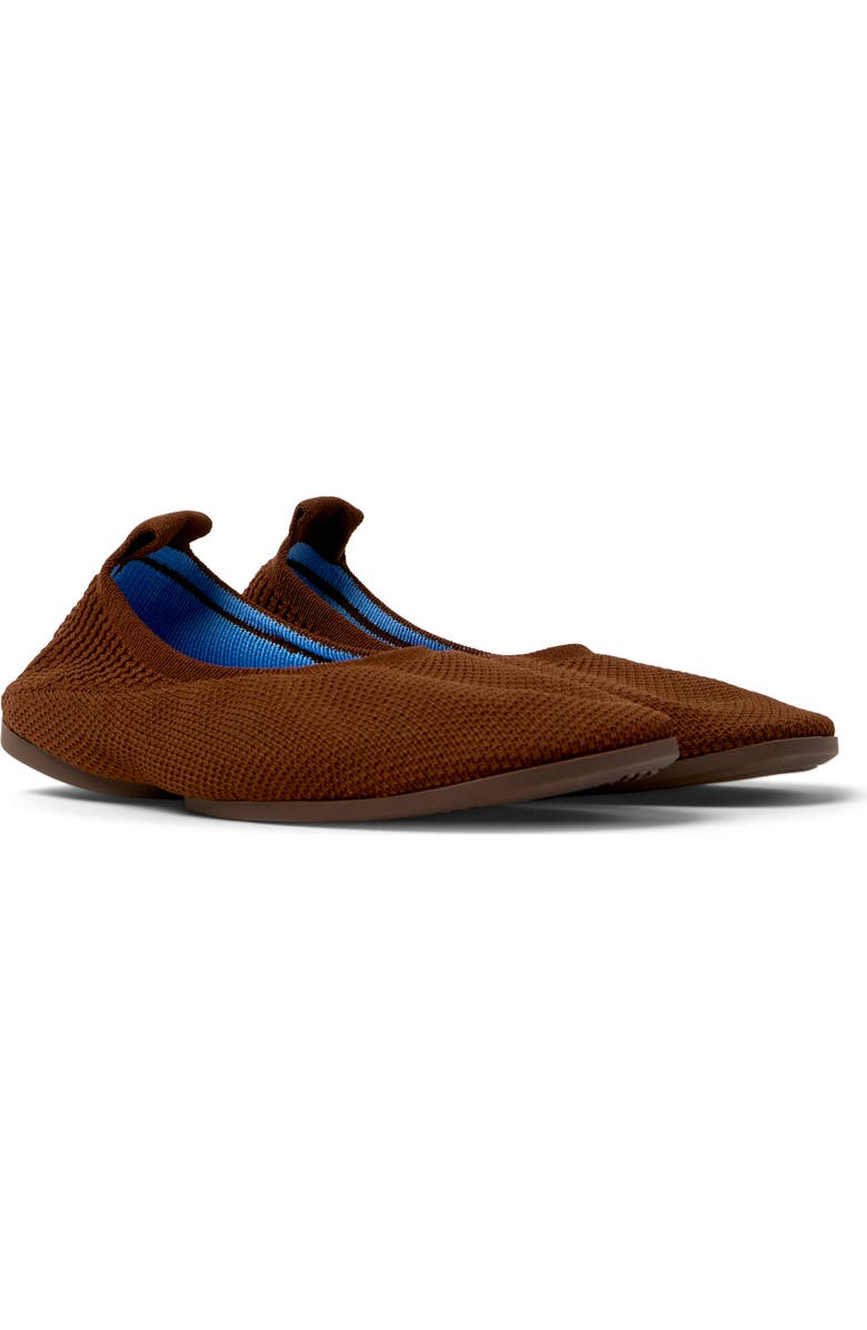 Camper Right Niko Ballerina Flat, Main, color, Medium Brown