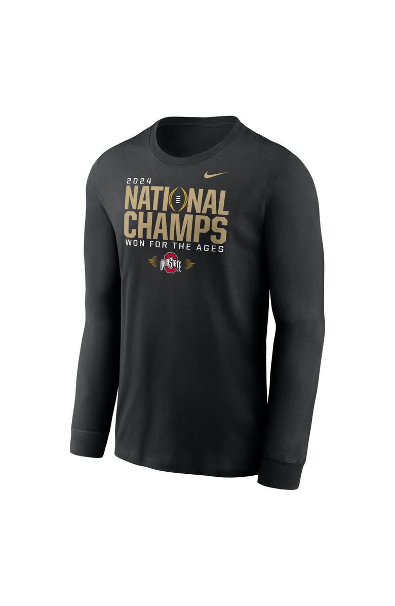 Nike Men's Nike Black Ohio State Buckeyes College Football Playoff 2024 National Champions Locker Room Long Sleeve T-Shirt, Alternate, color,