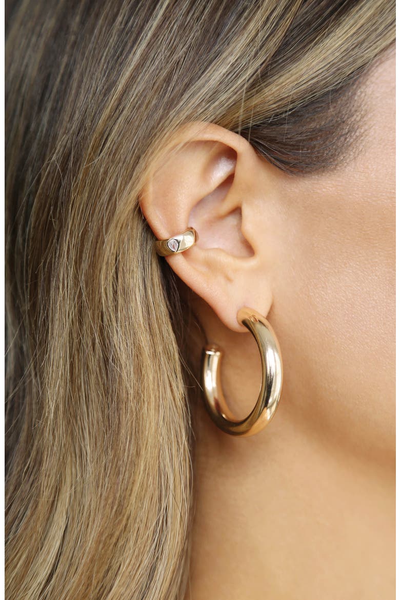 Hammered Ear Cuff, Alternate, color, GOLD