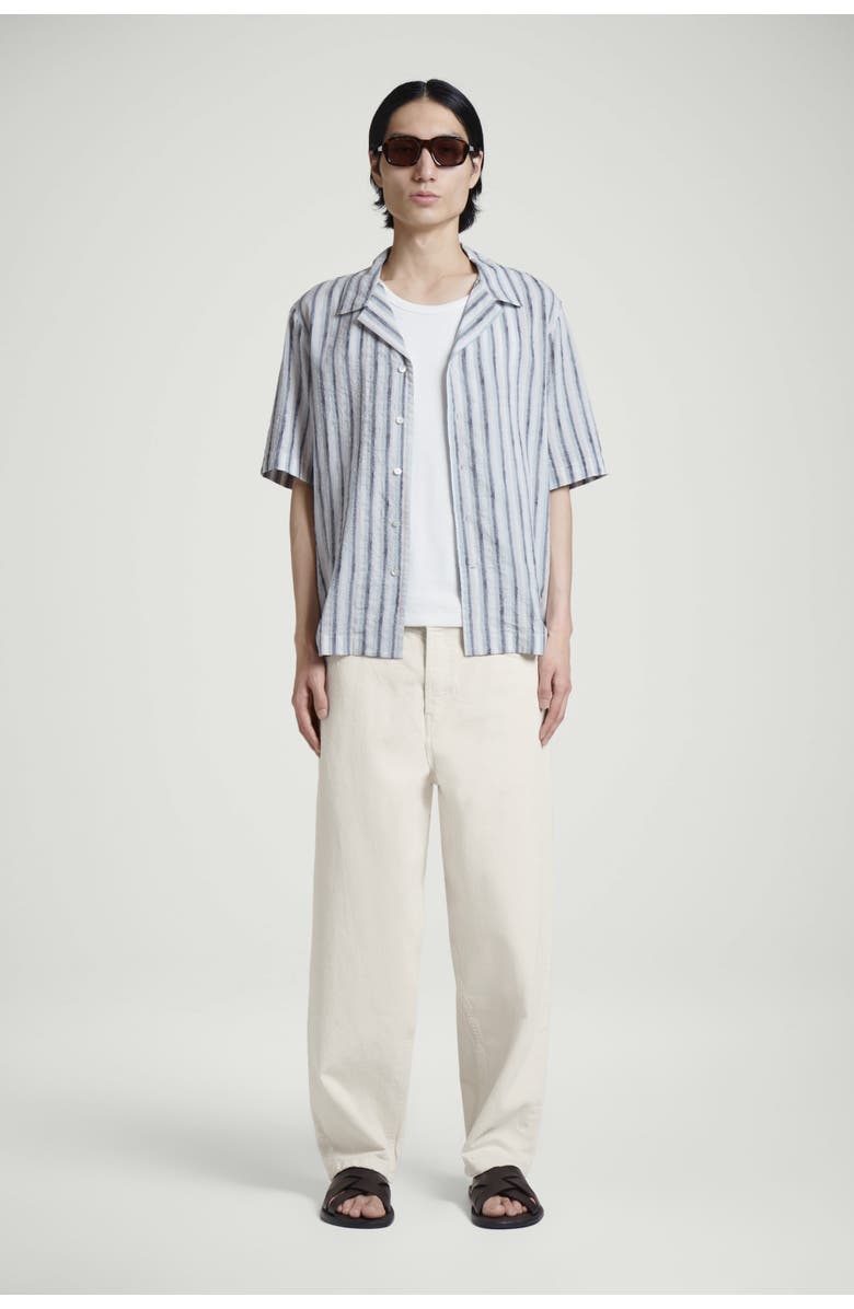 COS Striped Resort Shirt, Alternate, color, Brown / Striped