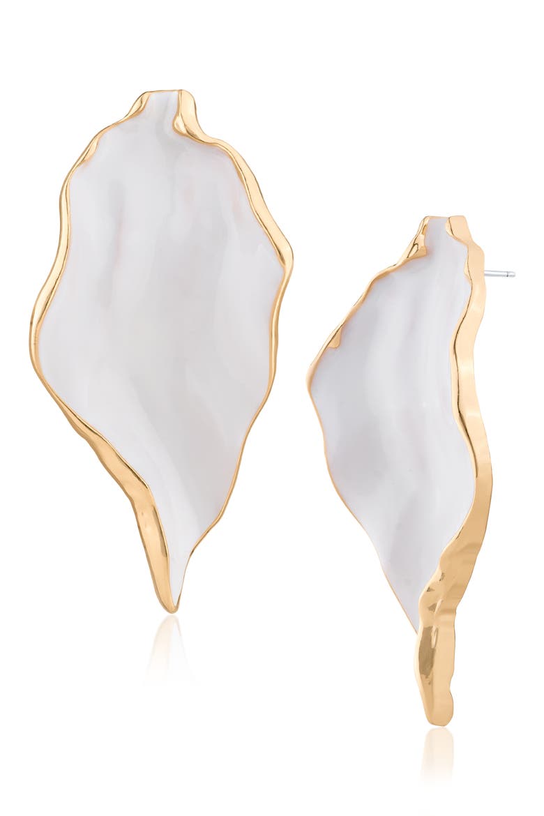 Irregular Iridescent Statement Earrings (Nordstrom Exclusive), Main, color, WHITE/ GOLD