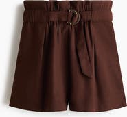 H&M Belted Paper Bag Shorts