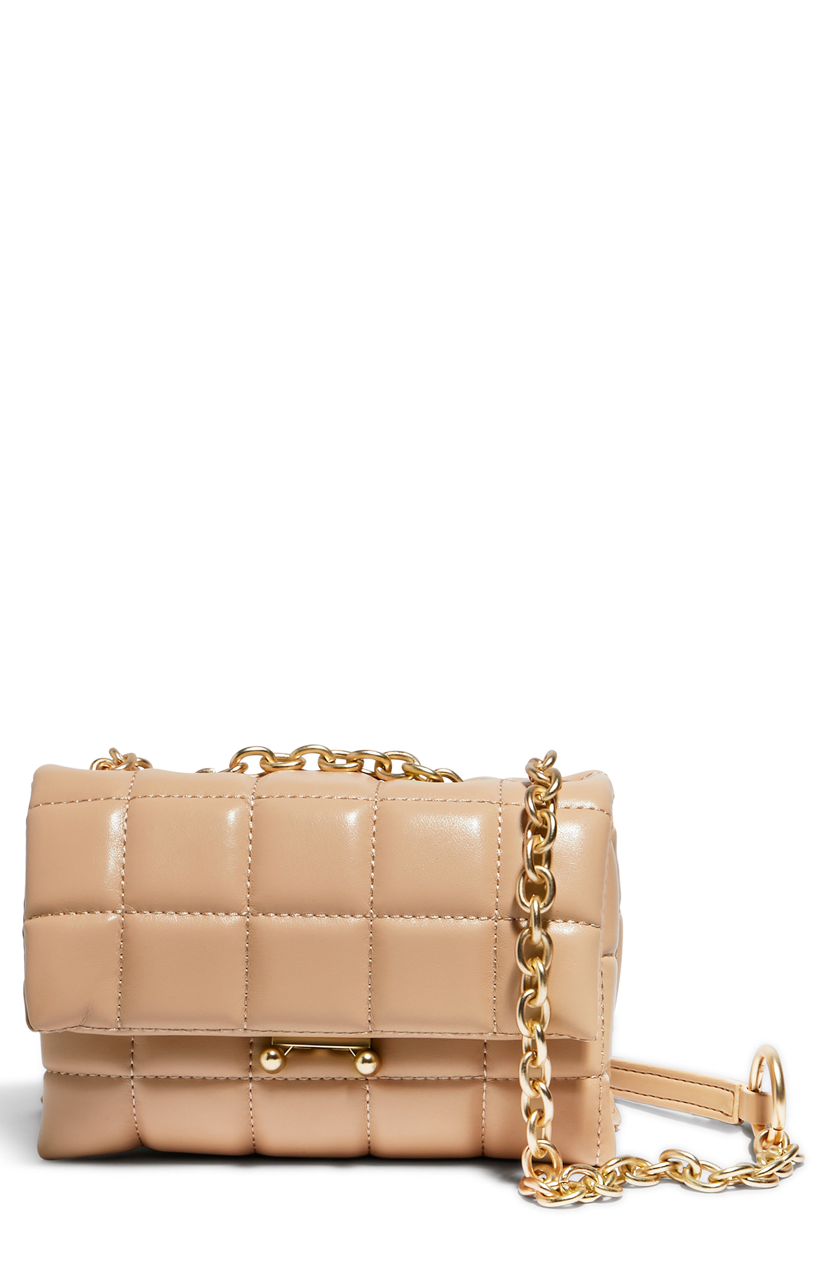 Small How We Slay Vegan Leather Shoulder Bag, Main, color, BEIGE