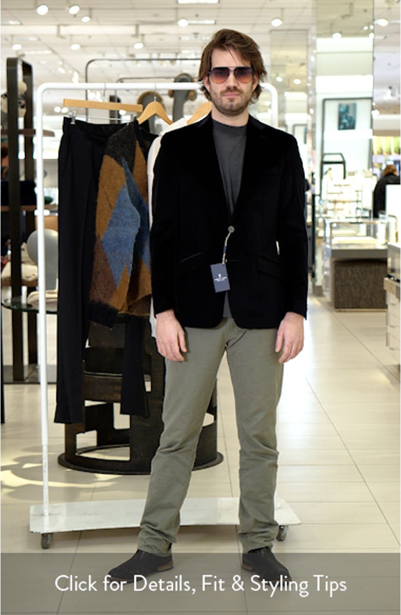 Black Textured Stretch Cotton Sport Coat, sales video thumbnail