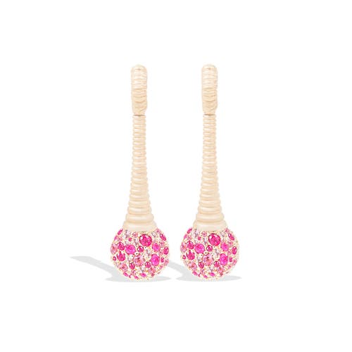 Campbell + Charlotte Revel Bobble Chandelier Earring In Pink