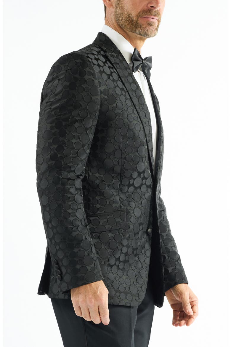 Dotted Jacquard Evening Jacket, Alternate, color, BLACK