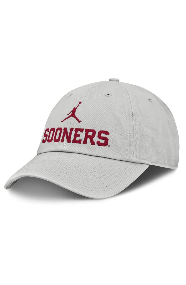 Jordan Brand Men's Jordan Brand Gray Oklahoma Sooners 2025 On-Field Gameday Club Adjustable Hat, Main, color, 