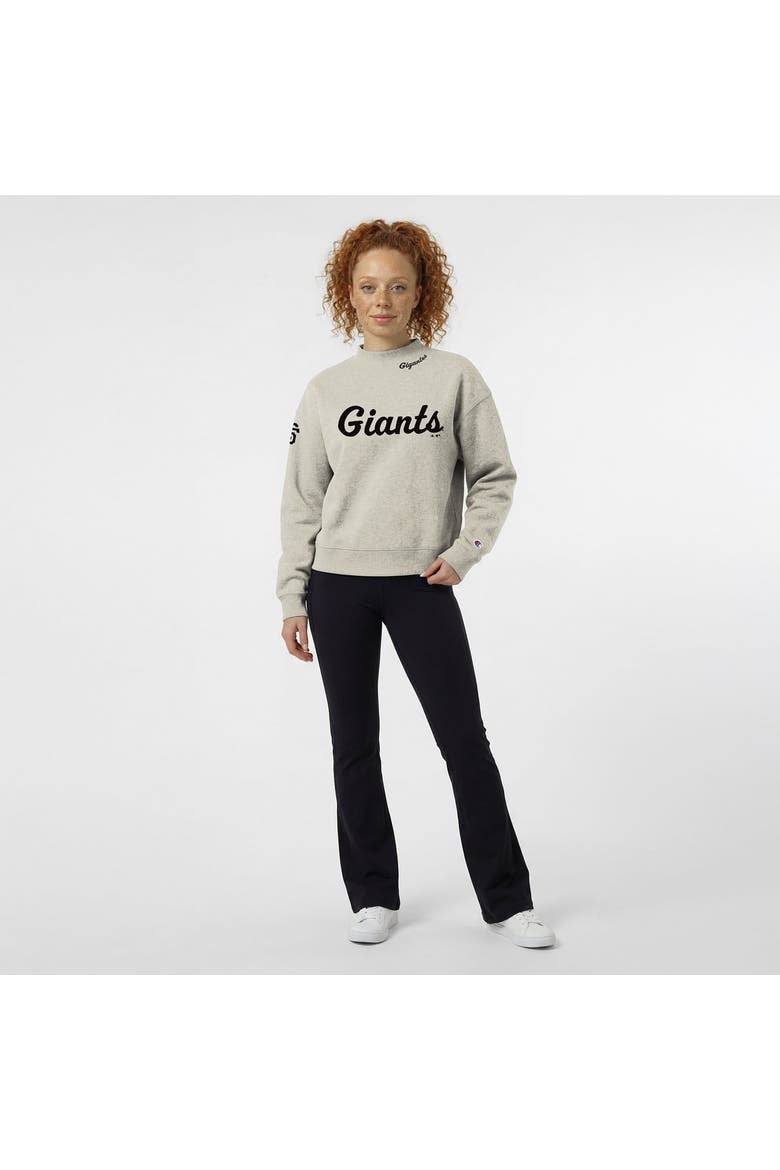 Women's Champion Stone San Francisco Giants Triumph Tri-Blend Sweatshirt, Alternate, color, Stone