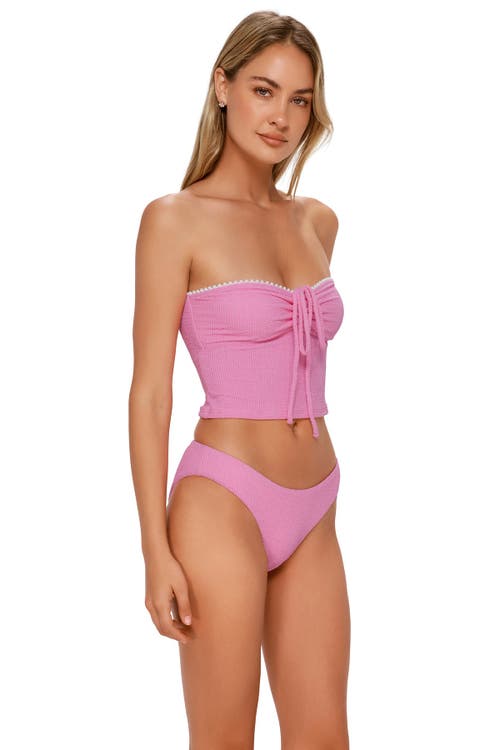 Swim Systems Pom Pom Dolly Crop Top Bikini Swimsuit In Pink