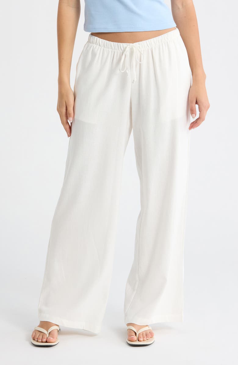 PacSun Alisa Linen Blend Wide Leg Pants, Main, color, White