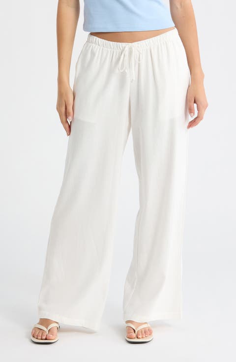 Alisa Linen Blend Wide Leg Pants