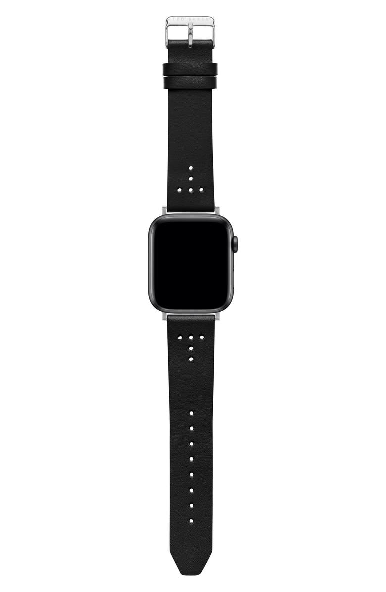 Ted Baker London Leather Apple Watch<sup>®</sup> Watchband, Alternate, color,
