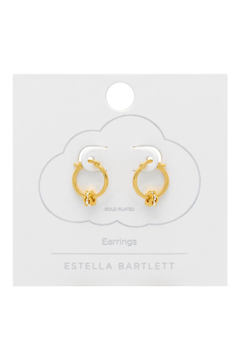 Multi Flower Beaded Hoop Earrings, Alternate, color, GOLD
