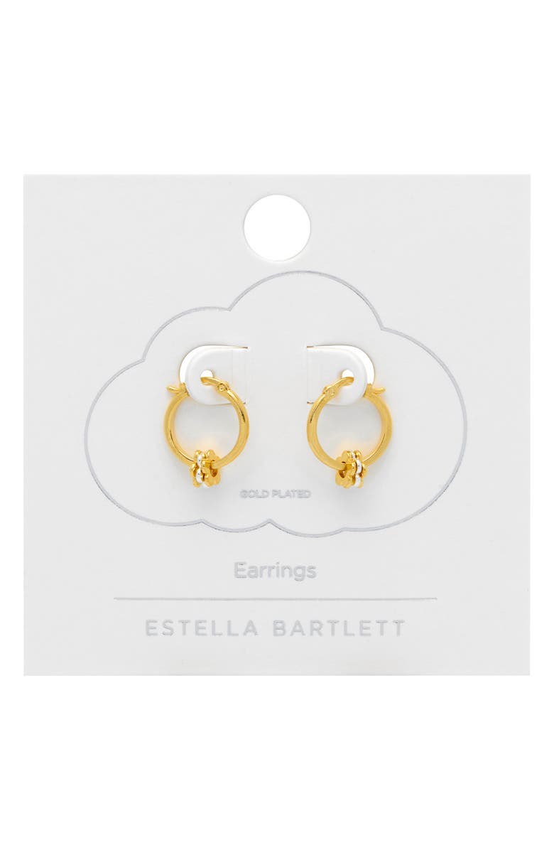 Estella Bartlett Multi Flower Beaded Hoop Earrings, Alternate, color, Gold