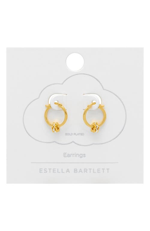 Estella Bartlett Multi Flower Beaded Hoop Earrings In Gold