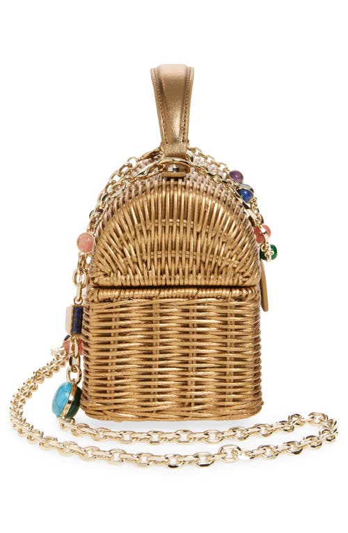 Judith Leiber Couture Isla Wicker Top Handle Bag In Champagne/champagne