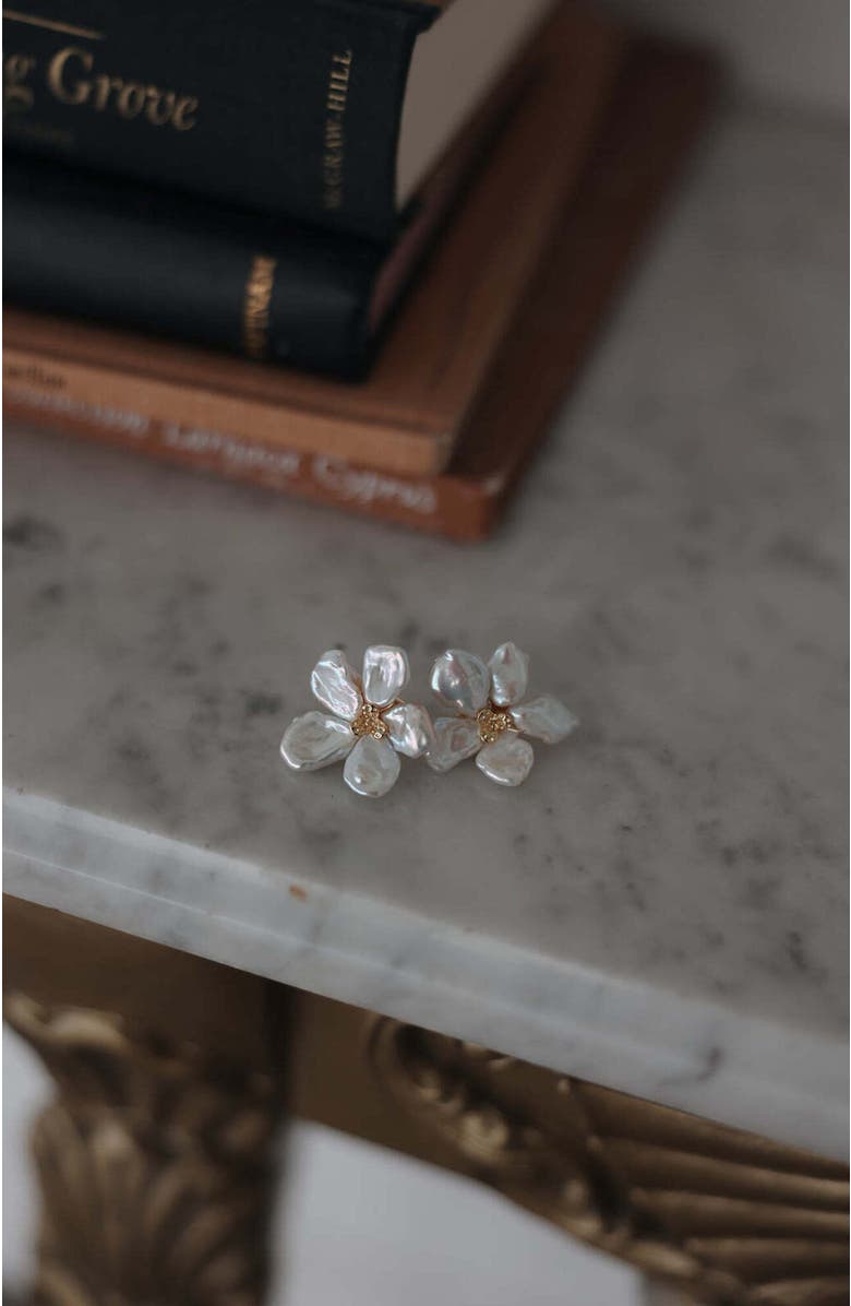 Untamed Petals Elodie Baroque Stud Earrings, Alternate, color, Gold