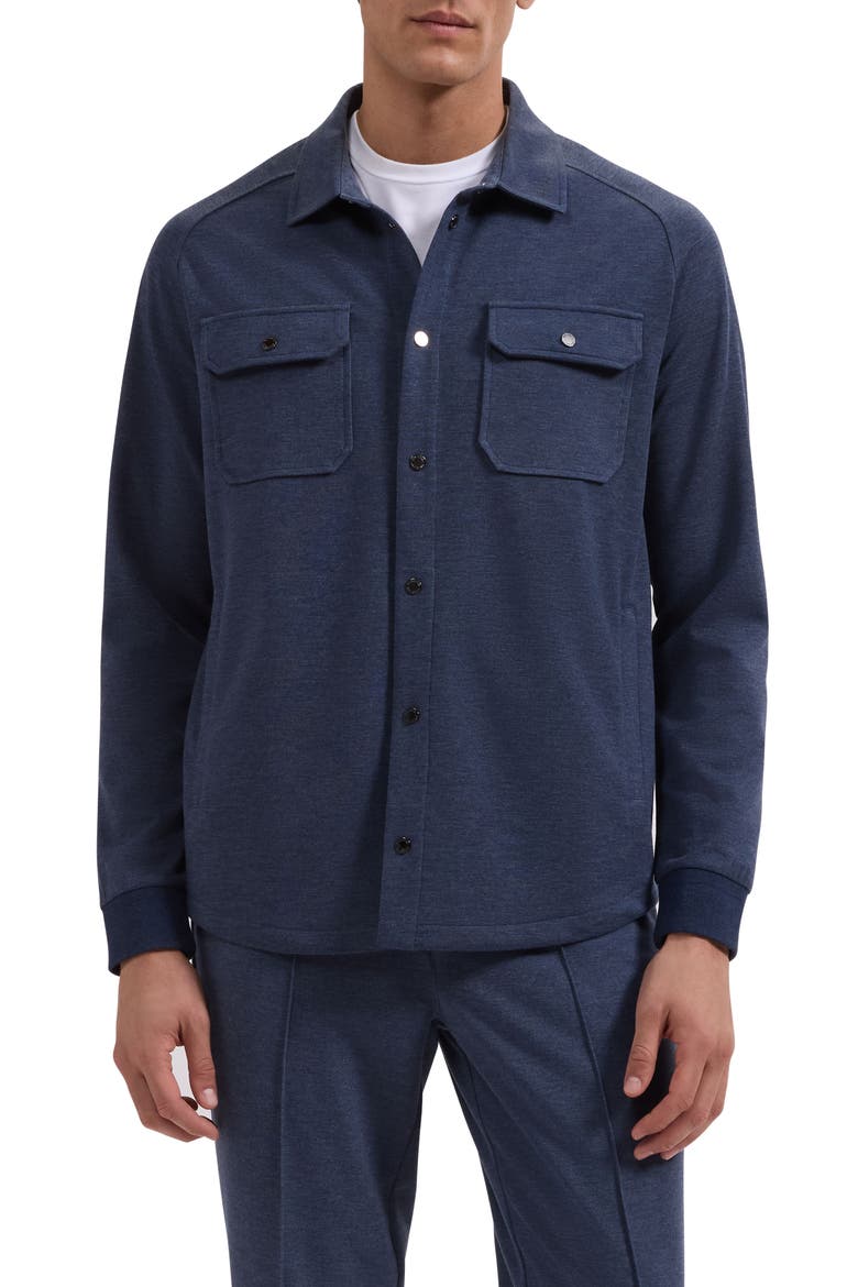 Soft Touch Snap-Up Shirt, Main, color, NAVY