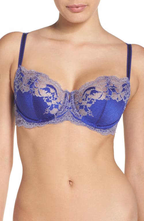 Wacoal 'Lace Affair' Underwire Balconette Bra in Clematis Blue/Cadet at Nordstrom, Size 36G