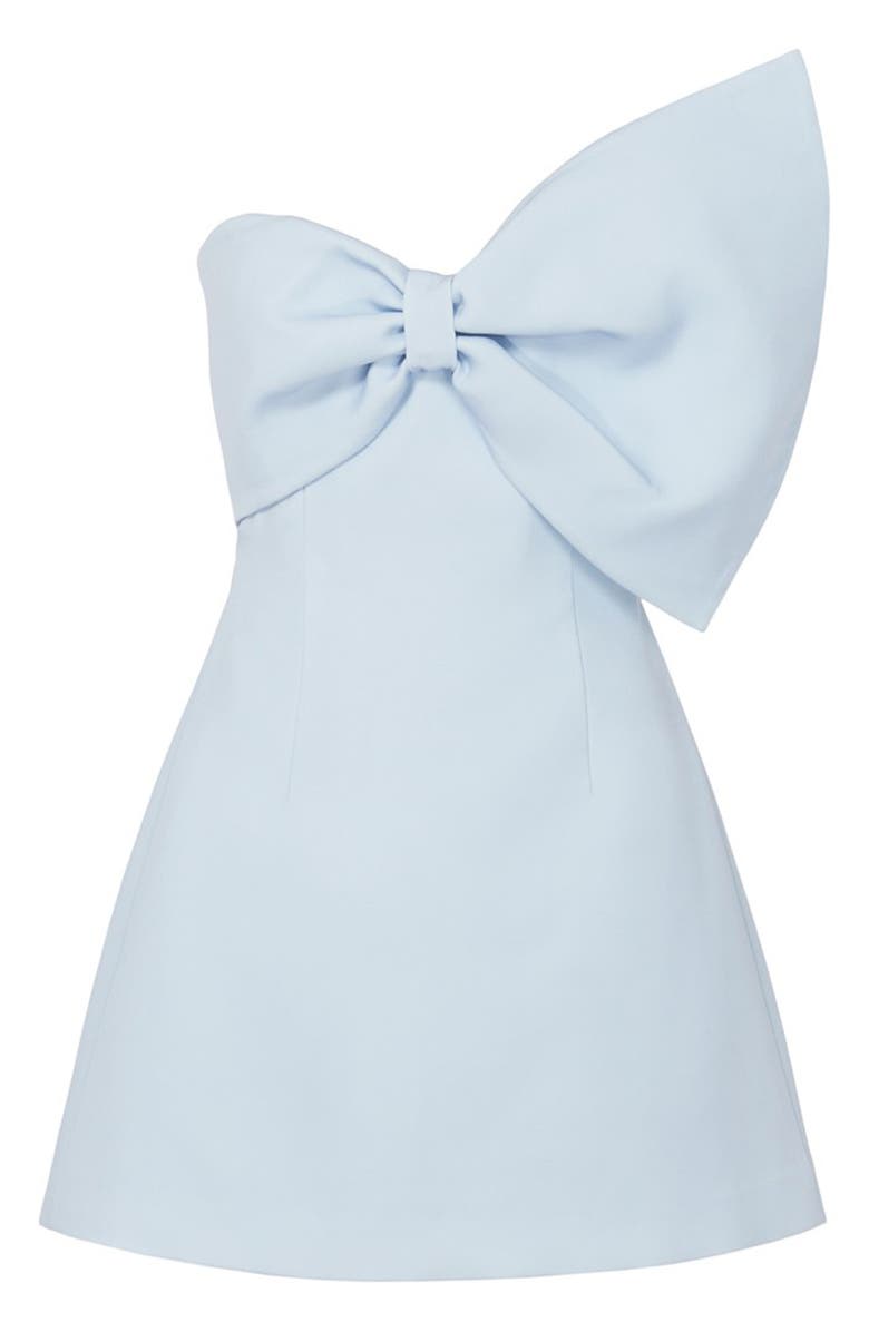 SAU LEE Elly Asymmetric Bow Sleeveless Minidress, Alternate, color, Pastel Blue