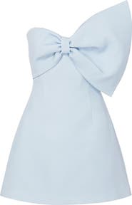 SAU LEE Elly Asymmetric Bow Sleeveless Minidress