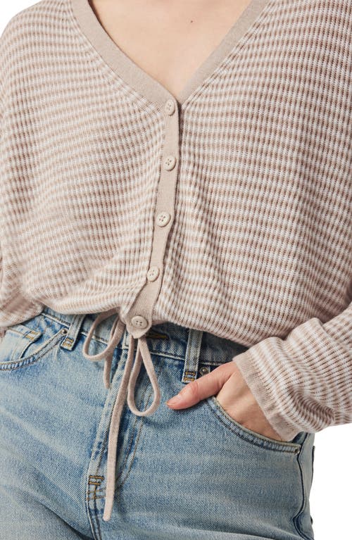 Splendid Bri Stripe Rib Blouson Sleeve Cardigan