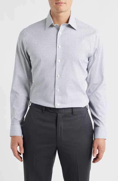 Nordstrom Trim Fit Geometric Print Premium Performance Dress Shirt