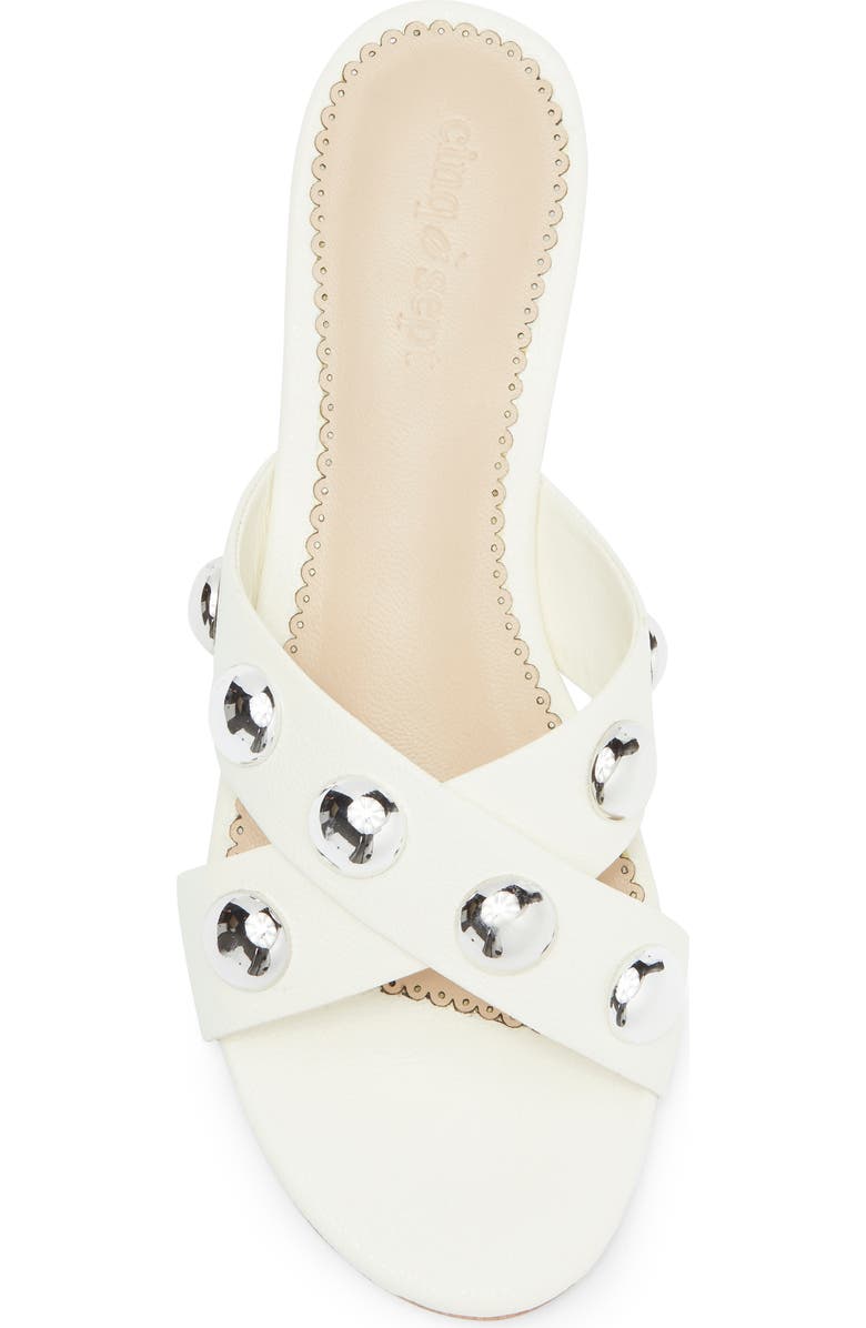 Cinq à Sept Grace Studded Slide Sandal, Alternate, color, Ivory