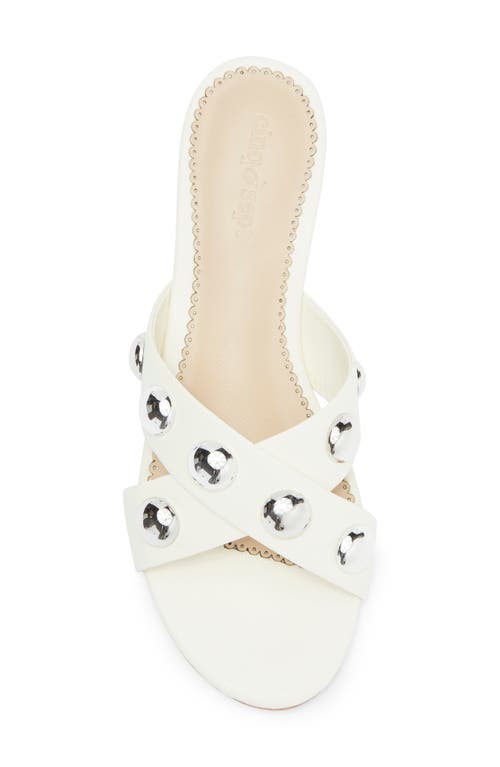 Cinq À Sept Grace Studded Slide Sandal In White