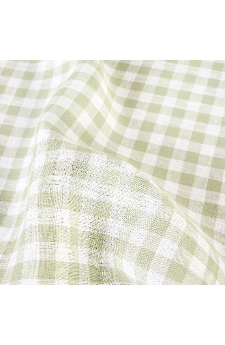 Solino Home Linen Table Runner for Dining Table, Holiday and Everyday Table Decor - Gingham Check, Alternate, color, Sage