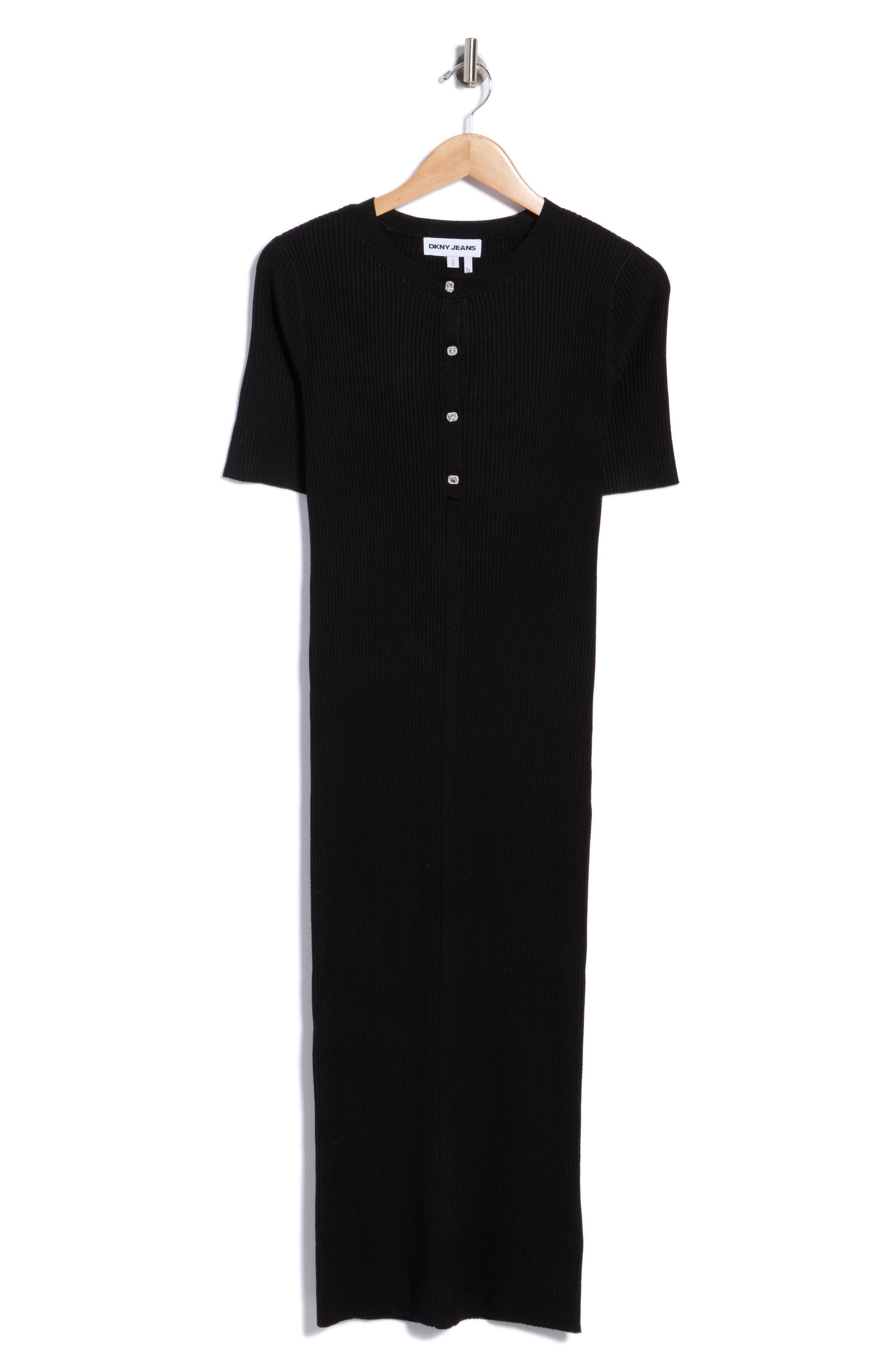 Ribbed Elbow Sleeve Midi Dress