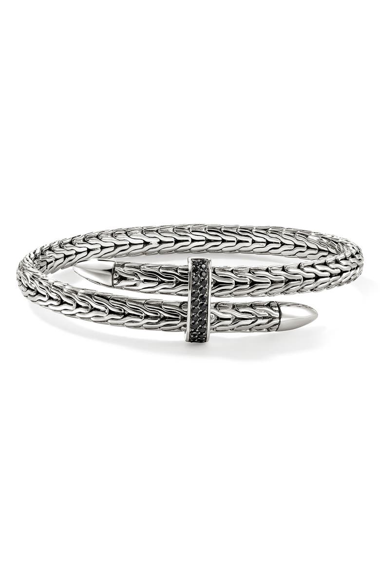 John Hardy Spear Flex Cuff, Sterling Silver, Gemstones, Main, color, Silver/ Black