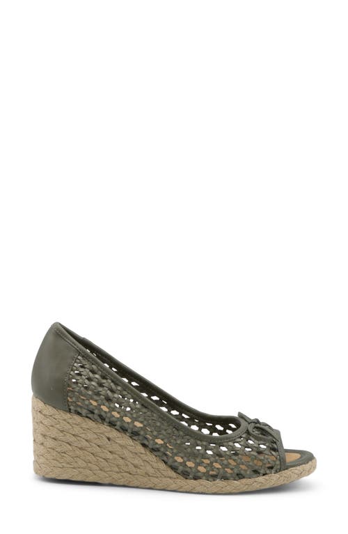 Adrienne Vittadini Batches Espadrille Wedge Pump In Dk Olive