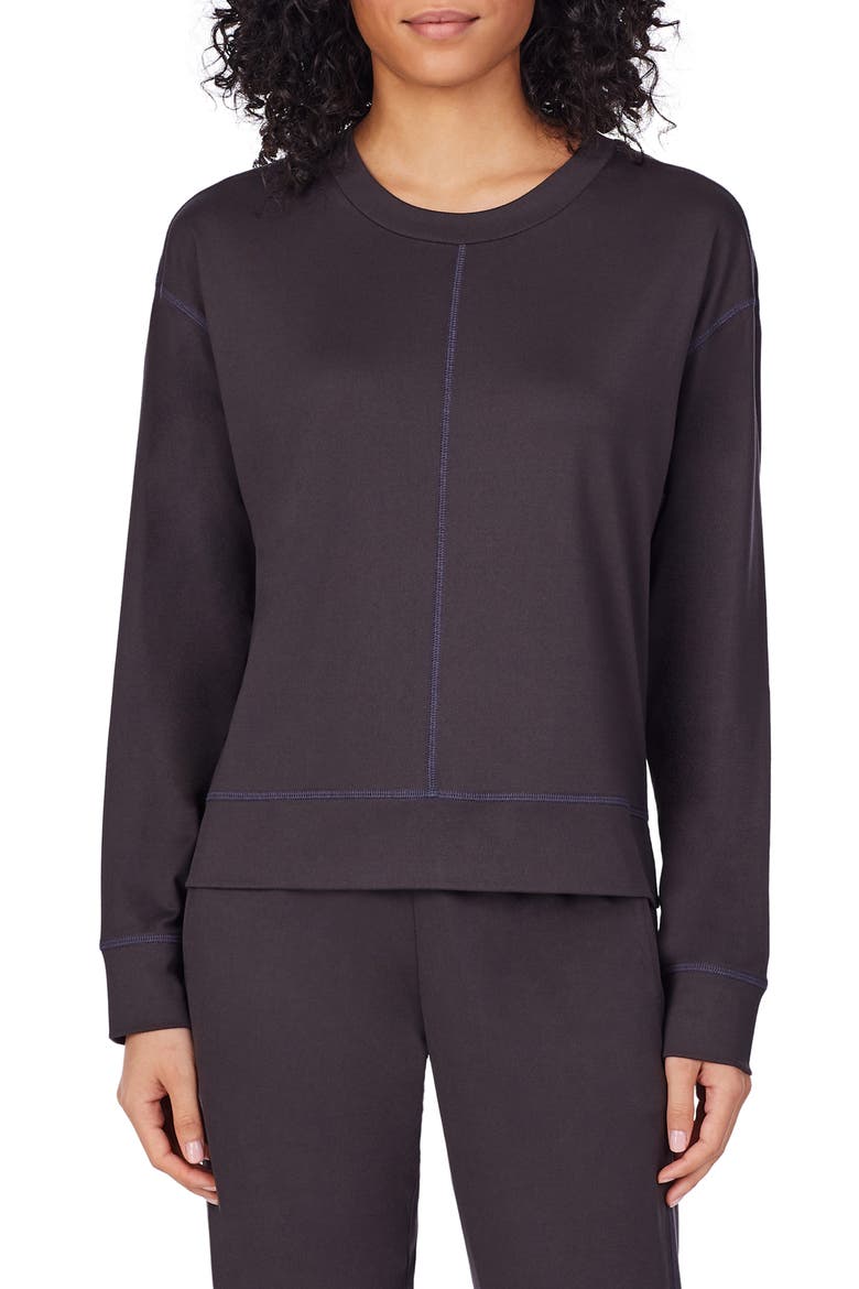 Long Sleeve Sleep T-Shirt, Main, color, DARK GREY