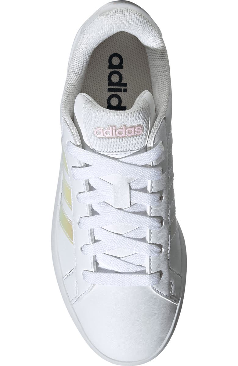 adidas Kids' Grand Court 3.0 Sneaker, Alternate, color, White/ Iridescent/ Pink