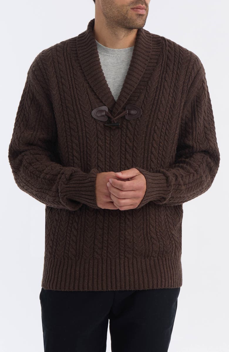 Hunter Shawl Collar Cable Knit Sweater, Main, color, 