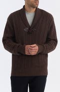 Hunter Shawl Collar Cable Knit Sweater