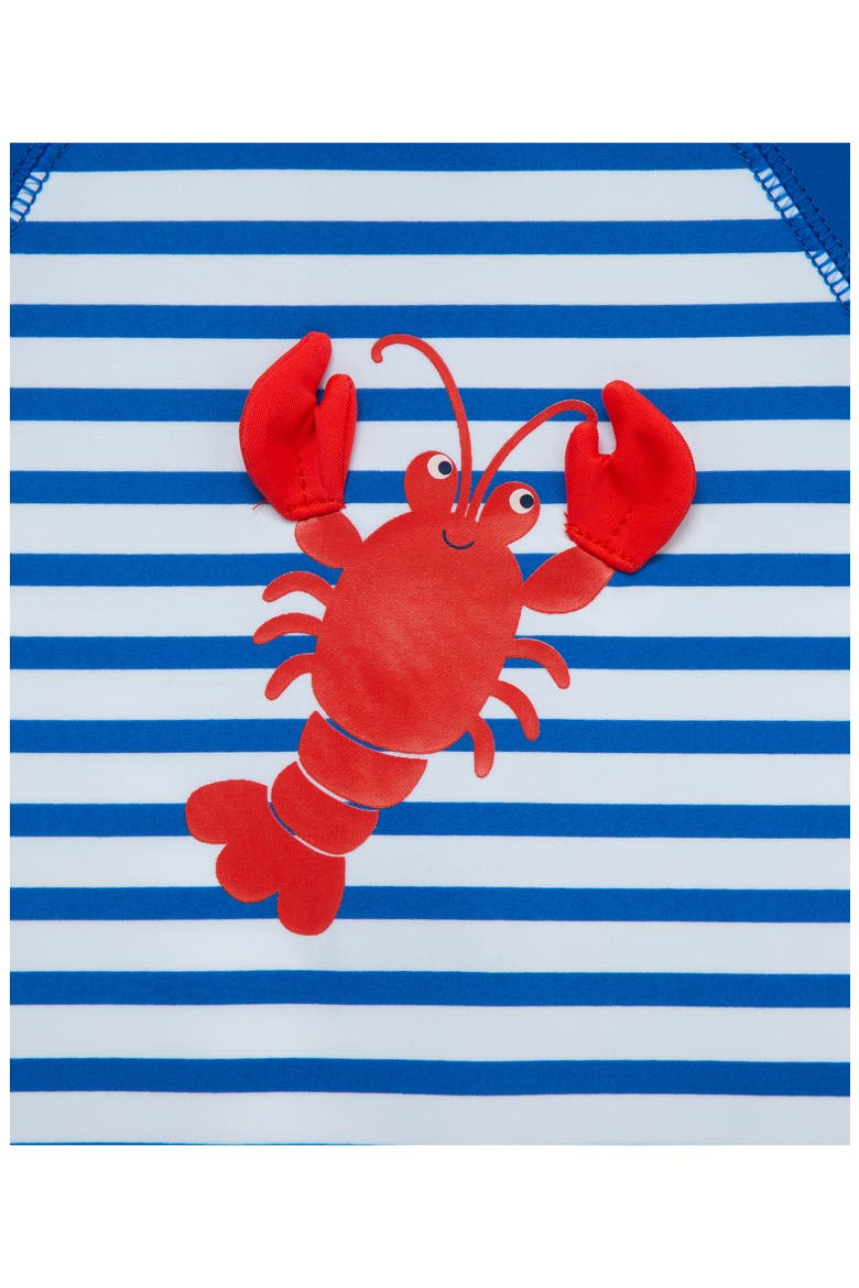 Lobster Long Sleeve One-Piece Rashguard Swimsuit, Alternate, color, BLUE