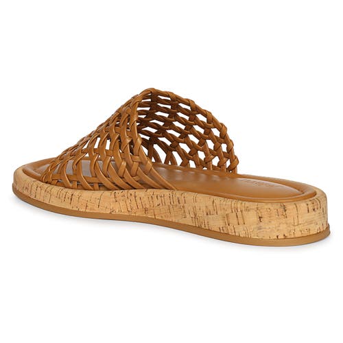 Jelavu Cloud Woven Leather Cork Slide Sandal In Cognac