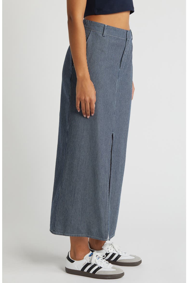Blink Pinstripe Twill Maxi Skirt, Alternate, color, NAVY BLAZER STRIPES WHITE